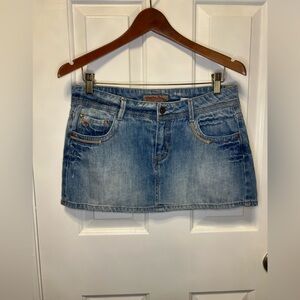 Y2K Paris Blues Denim Mini Skirt